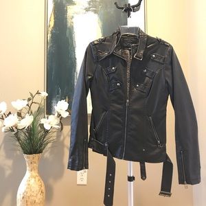 daytrip Embellished Stud Faux Leather Jacket